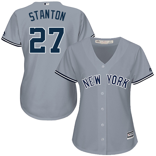 Yankees #27 Giancarlo Stanton Grey Road Women's Stitched MLB Jersey Yankees #27 Giancarlo Stanton Grey Road Women's Stitched MLB Jersey