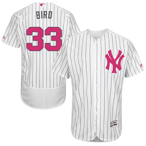 Yankees #33 Greg Bird White Strip Flexbase Authentic Collection 2016 Mother's Day Stitched MLB Jersey Yankees #33 Greg Bird White Strip Flexbase Authentic Collection 2016 Mother's Day Stitched MLB Jersey
