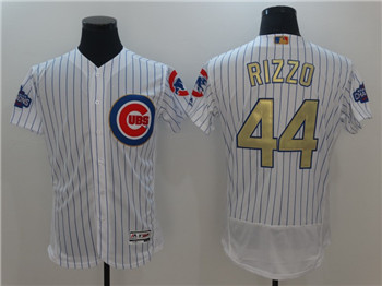 Youth's Cubs #44 Anthony Rizzo Majestic White Gold 2017 Gold Program Fashion FlexBase Replica Team Jersey Youth's Cubs #44 Anthony Rizzo Majestic White Gold 2017 Gold Program Fashion FlexBase Replica Team Jersey