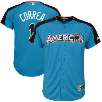 Youth American League Astros Carlos Correa Majestic Blue 2017 MLB All-Star Game Home Run Derby Jersey