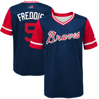 Youth Atlanta Braves Freddie Freeman Freddie Majestic Navy 2017 Players Weekend Jersey
