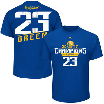 Youth Golden State Warriors Draymond Green adidas Royal 2017 NBA Finals Champions Name & Number T-Shirt