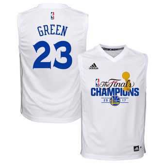 Youth Golden State Warriors Draymond Green adidas White 2017 NBA Finals Champions Fashion Replica Jersey