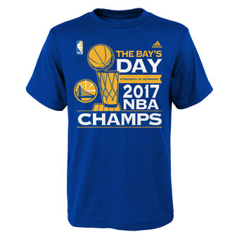 Youth Golden State Warriors adidas Royal 2017 NBA Finals Champions Parade T-Shirt