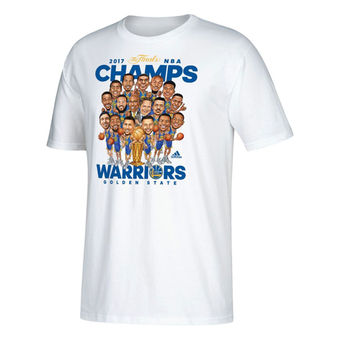 Youth Golden State Warriors adidas White 2017 NBA Finals Champions Caricature T-Shirt