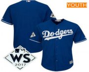 Youth Los Angeles Dodgers Majestic Royal 2017 World Series Patch Cool Base Team Youth Los Angeles Dodgers Majestic Royal 2017 World Series Patch Cool Base Team