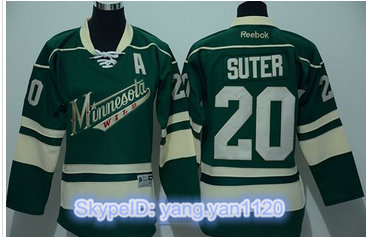 Youth Minnesota Wild #20 Ryan Suter Green Stitched NHL Jersey