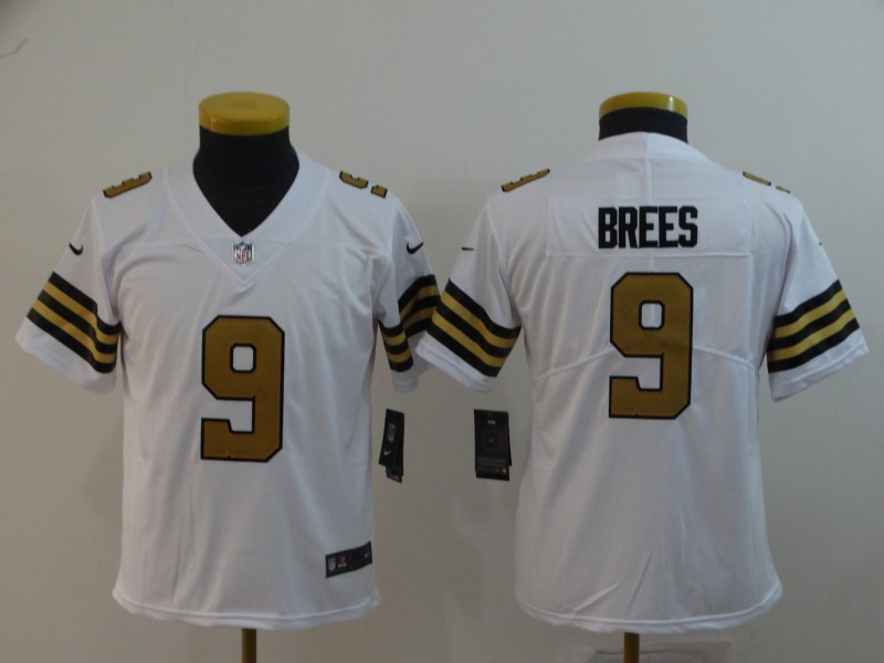 Youth Nike Saints 9 Drew Brees White Youth Color Rush Limited Jersey Youth Nike Saints 9 Drew Brees White Youth Color Rush Limited Jersey