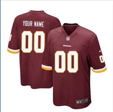 Youth Nike Washington Redskins Customized Elite Burgundy Red Team Color NFL Jersey