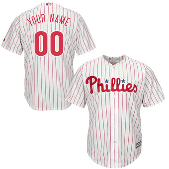 Youth Philadelphia Phillies Majestic White Home Custom Cool Base Jersey