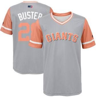 Youth San Francisco Giants Buster Posey Buster Majestic Black 2017 Players Weekend Jersey