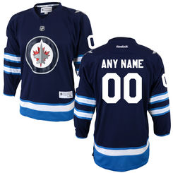 Youth Winnipeg Jets Reebok Navy Custom Home Replica Jersey