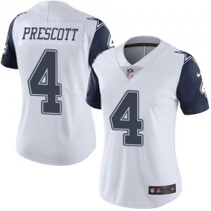 Nike Cowboys White Women's Stitched NFL Limited Rush Jersey