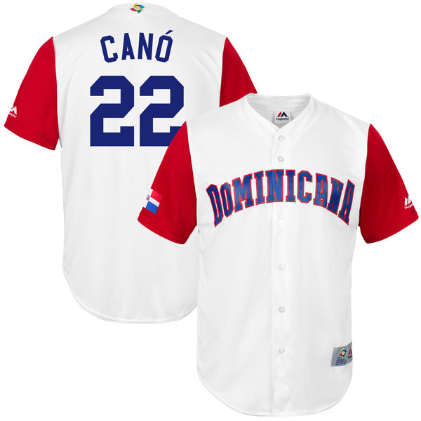 Team Dominican Republic #22 Cano 2017 World Baseball Classic Authentic Customized Stitched MLB Jersey