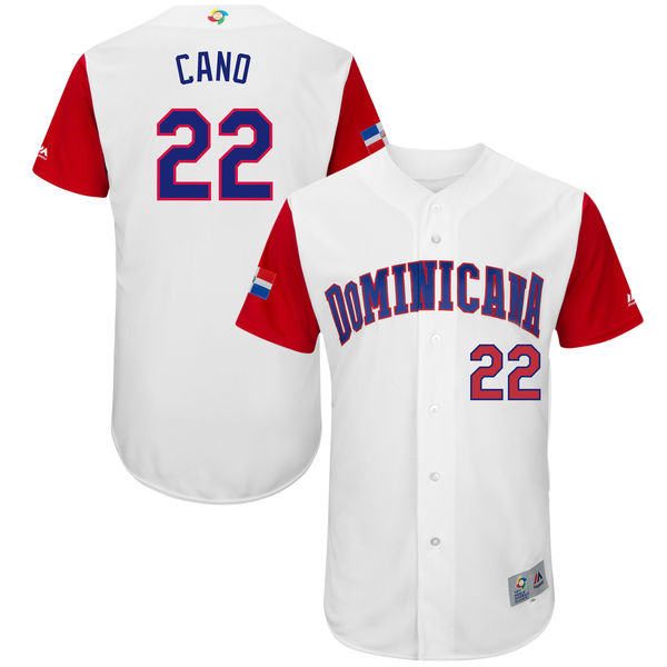 Team Dominican Republic #22 Cano 2017 World Baseball Classic Authentic Customized Stitched MLB Jersey