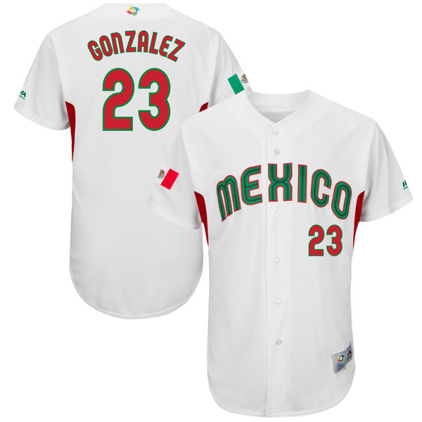 Team Mexico #23 Adrian Gonzalez White 2017 World Baseball Classic Authentic Stitched MLB Jersey