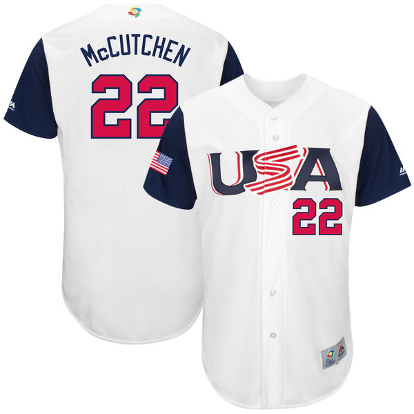 Team USA #22 Mccutchen 2017 World Baseball Classic Authentic Customized Stitched MLB Jersey