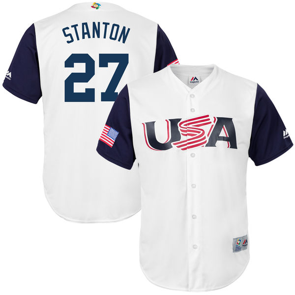 Team USA #27 Stanton 2017 World Baseball Classic Authentic Customized Stitched MLB Jersey Team USA #27 Stanton 2017 World Baseball Classic Authentic Customized Stitched MLB Jersey