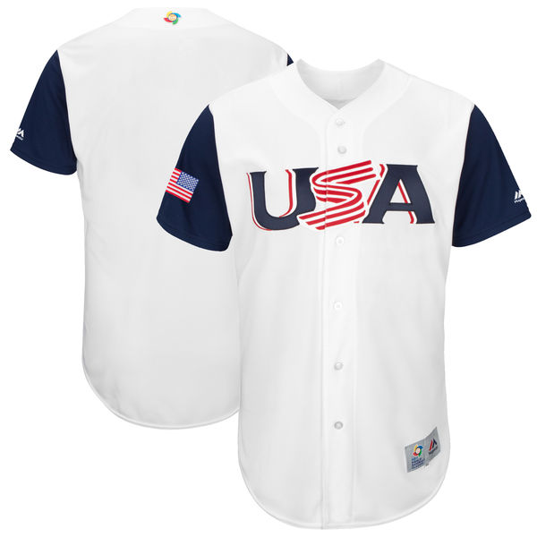 Team USA Blank White 2017 World Baseball Classic Authentic Customized Stitched MLB Jersey Team USA Blank White 2017 World Baseball Classic Authentic Customized Stitched MLB Jersey