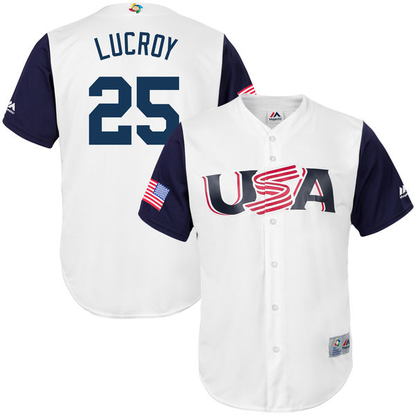Team USA #25 Lucroy 2017 World Baseball Classic Authentic Customized Stitched MLB Jersey Team USA #25 Lucroy 2017 World Baseball Classic Authentic Customized Stitched MLB Jersey