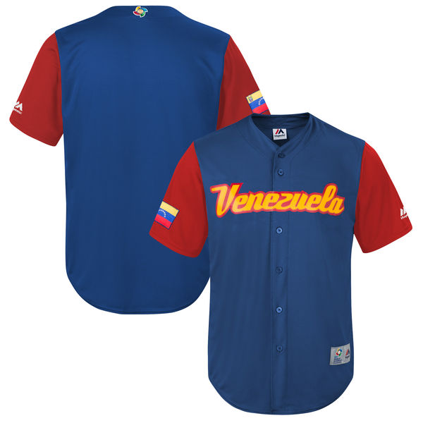Team Venezuela Blank Royal 2017 World Baseball Classic Authentic Customized Stitched MLB Jersey