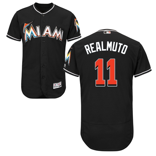 marlins #11 JT Realmuto Black Flexbase Authentic Collection Stitched Baseball Jersey marlins #11 JT Realmuto Black Flexbase Authentic Collection Stitched Baseball Jersey