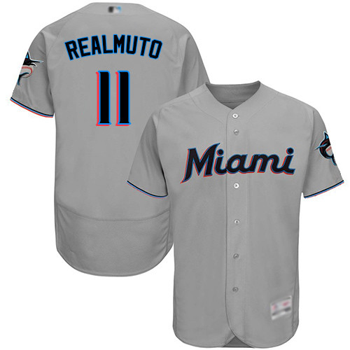 marlins #11 JT Realmuto Grey Flexbase Authentic Collection Stitched Baseball Jersey marlins #11 JT Realmuto Grey Flexbase Authentic Collection Stitched Baseball Jersey