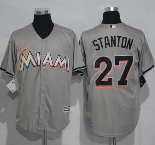 marlins #27 Giancarlo Stanton Grey New Cool Base Stitched MLB Jersey marlins #27 Giancarlo Stanton Grey New Cool Base Stitched MLB Jersey