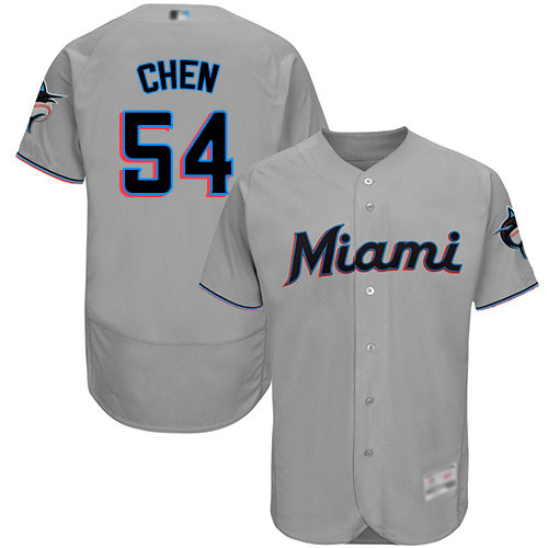 marlins #54 Wei-Yin Chen Grey Flexbase Authentic Collection Stitched Baseball Jersey