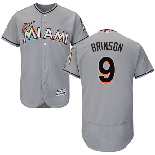 marlins #9 Lewis Brinson Grey Flexbase Authentic Collection Stitched Baseball Jersey marlins #9 Lewis Brinson Grey Flexbase Authentic Collection Stitched Baseball Jersey