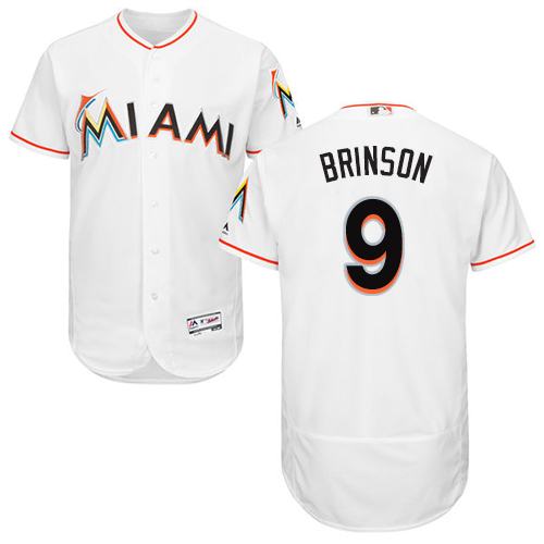 marlins #9 Lewis Brinson White Flexbase Authentic Collection Stitched Baseball Jersey marlins #9 Lewis Brinson White Flexbase Authentic Collection Stitched Baseball Jersey