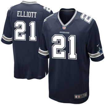 Nike Cowboys #21 Ezekiel Elliott Navy Blue Team Color Men Stitched NFL Game Jersey